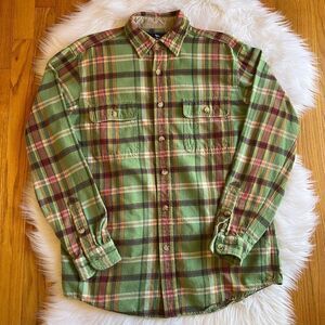 GorpCore American Living Green Flannel Size Medium